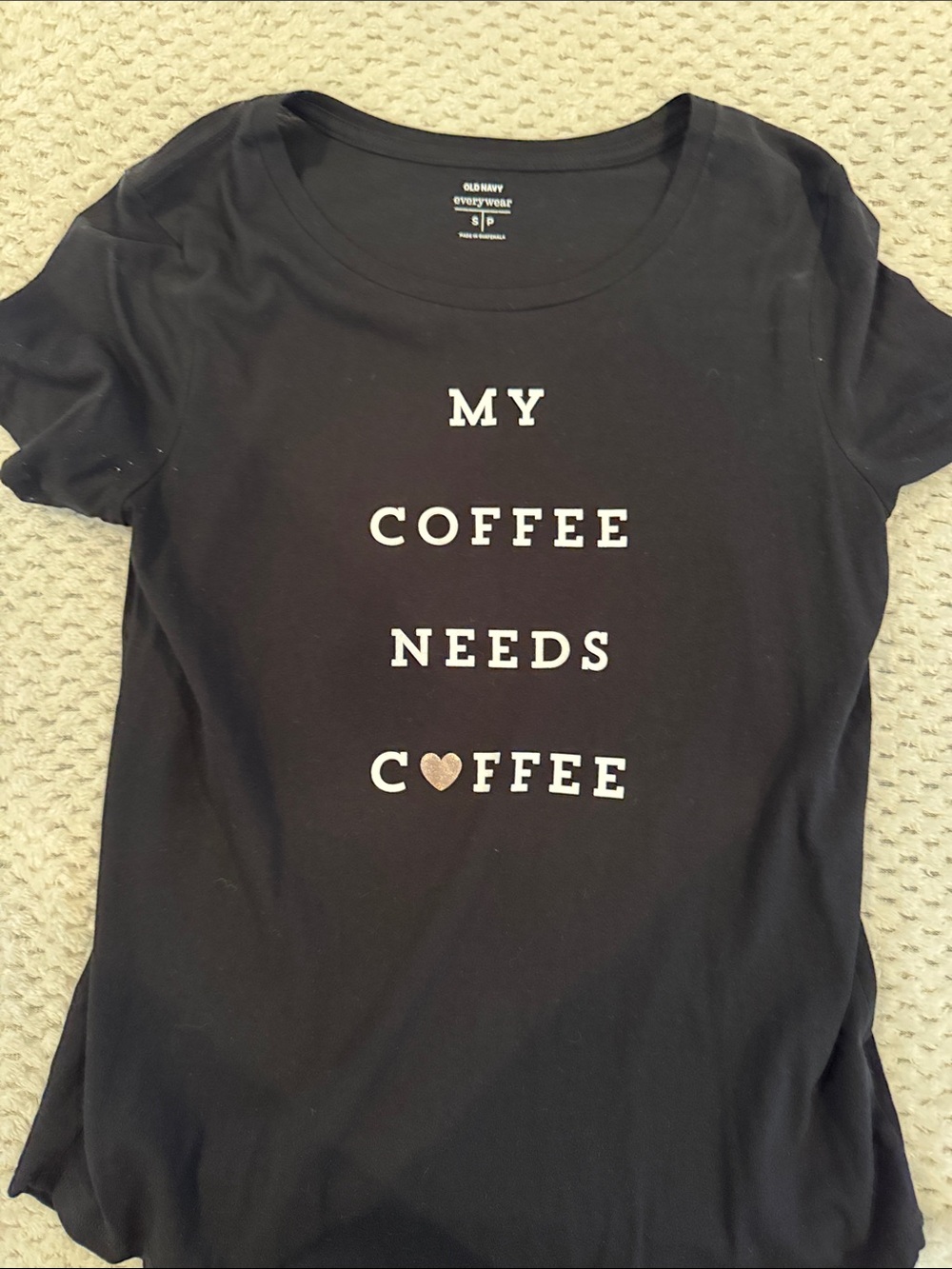 Old Navy Black Short-Sleeve 'My Coffee Needs Coffee' Graphic Tee